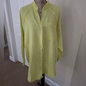 Aerie Lime Casual Button Down Small Shirt